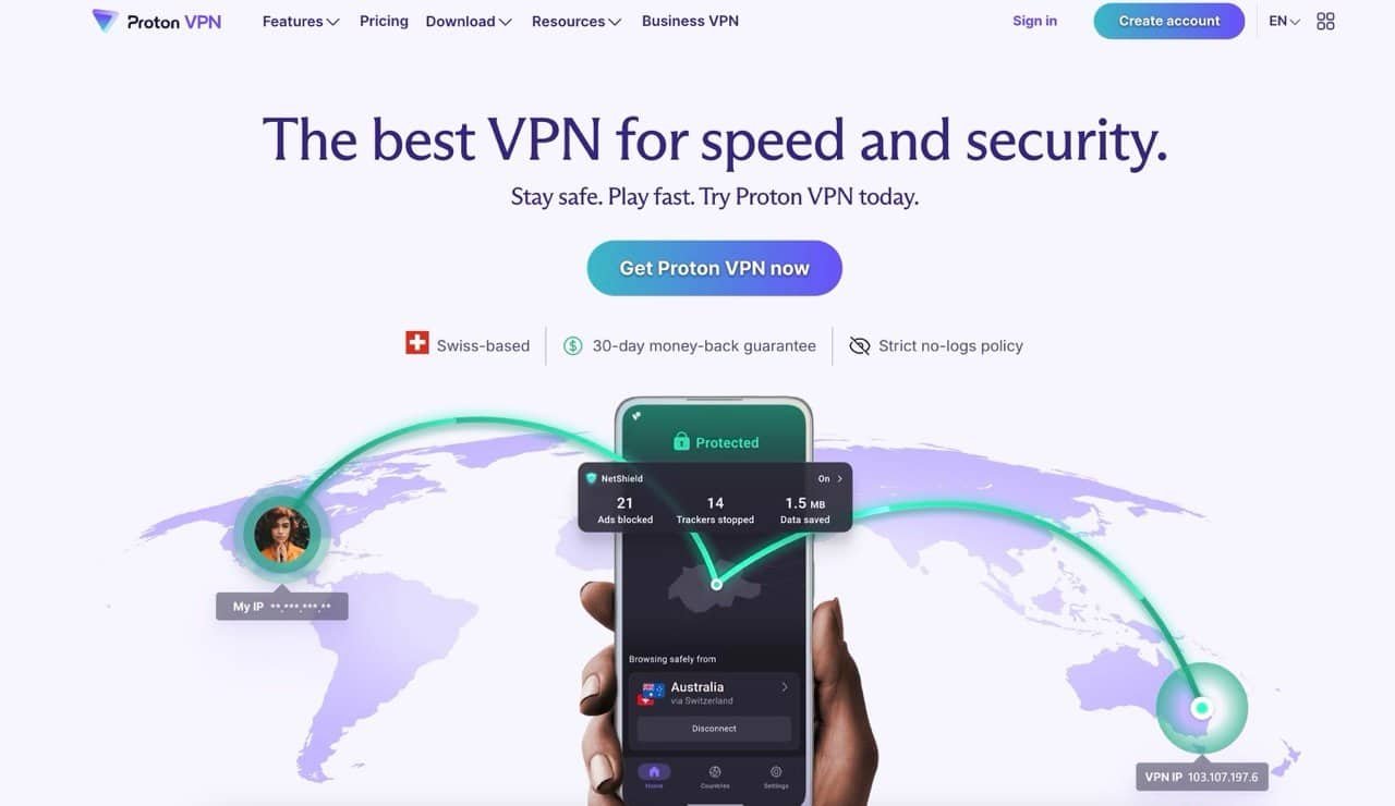 Top 2 Best VPN Service- ProtonVPN